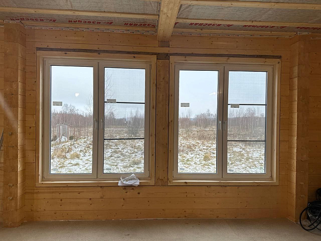 Как мы решили сложный узел с окнами и балкой перекрытия в доме из сухого профилированного бруса - опыт ШУВОЕ